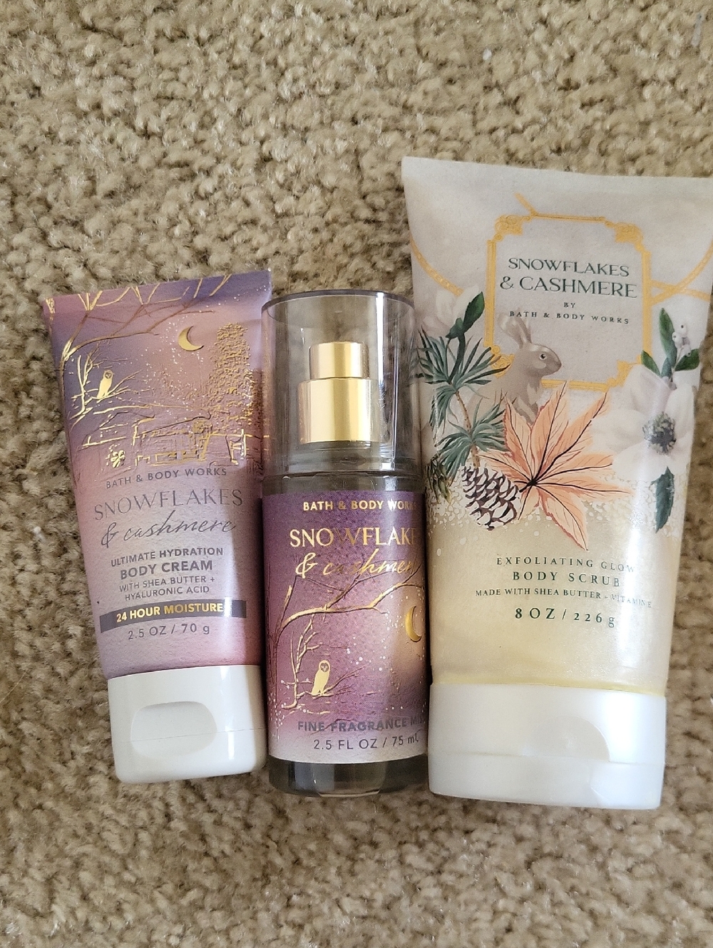 Bath & Body Works Snowflakes & Cashmere Body Care Set NWT